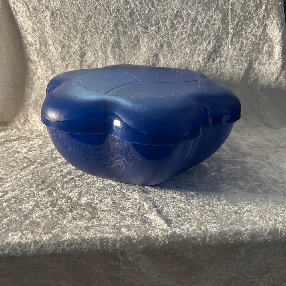 Blue Flower-Shaped Container